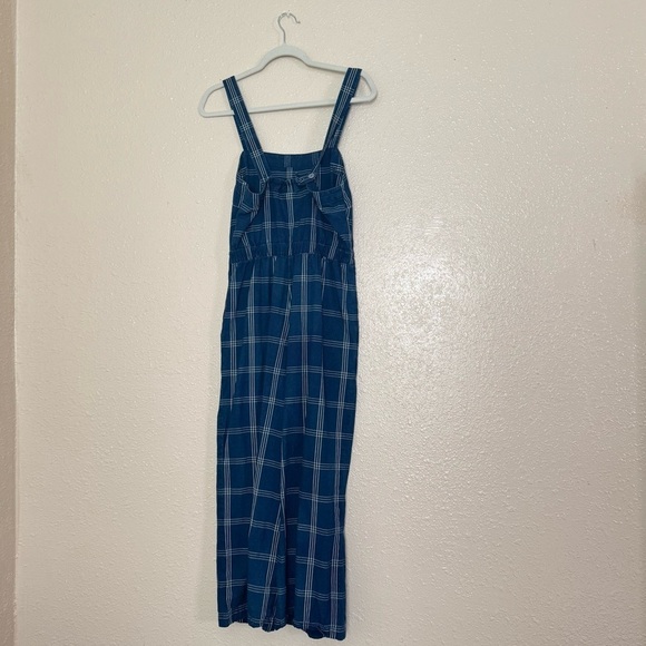 J. Crew Factory Windowpane Denim Crossover Jumpsuit - Picture 3 of 10
